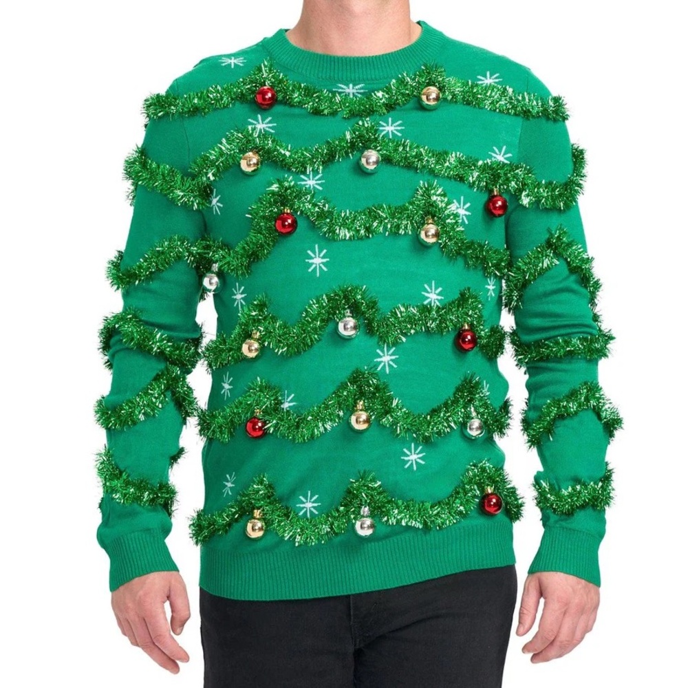 Tipsy Elves Green Festive Ornament Sweater